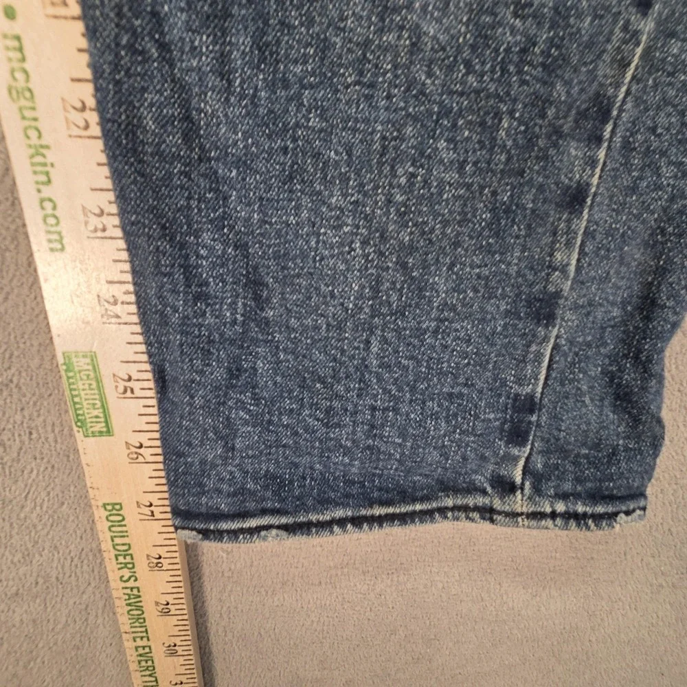 Selvedge Jeans Mens Medium Wash Blue Slim Tapered Whiskers Faded‎ Fits 30x27